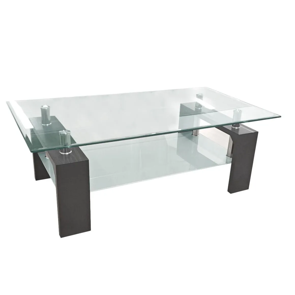 TAVOLINO CM 110X60 H. 40 LARICE NERO E VETRO: vendita online TAVOLINO CM 110X60 H. 40 LARICE NERO E VETRO in offerta