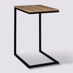 TAVOLINO MOD. ALIAJ CM 35X45 H. 66.5 METALLO NERO E MDF NOCE in vendita online