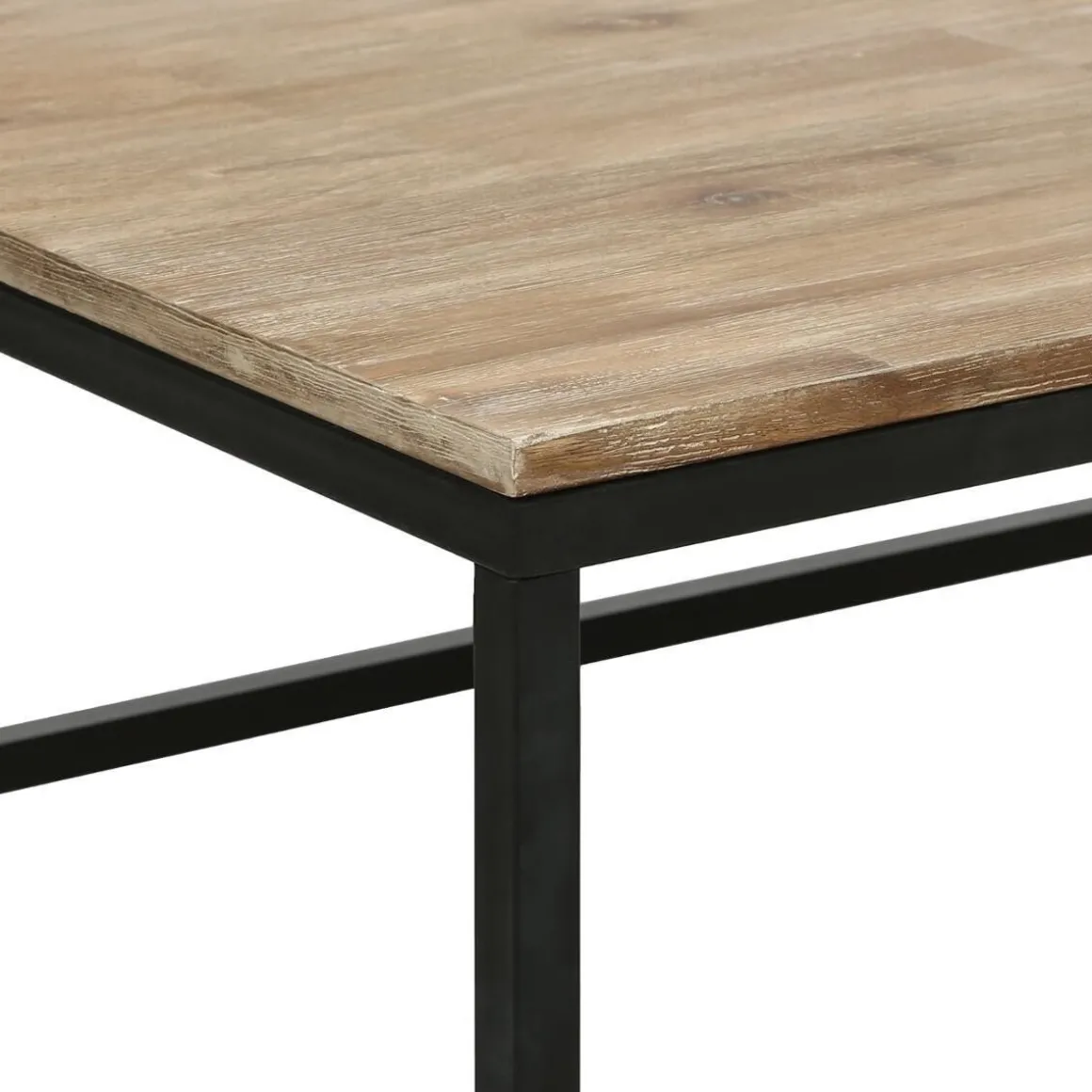 TAVOLINO MOD. EDENA CM 115X65 H. 32.5CM METALLO NERO E ACACIA in vendita online