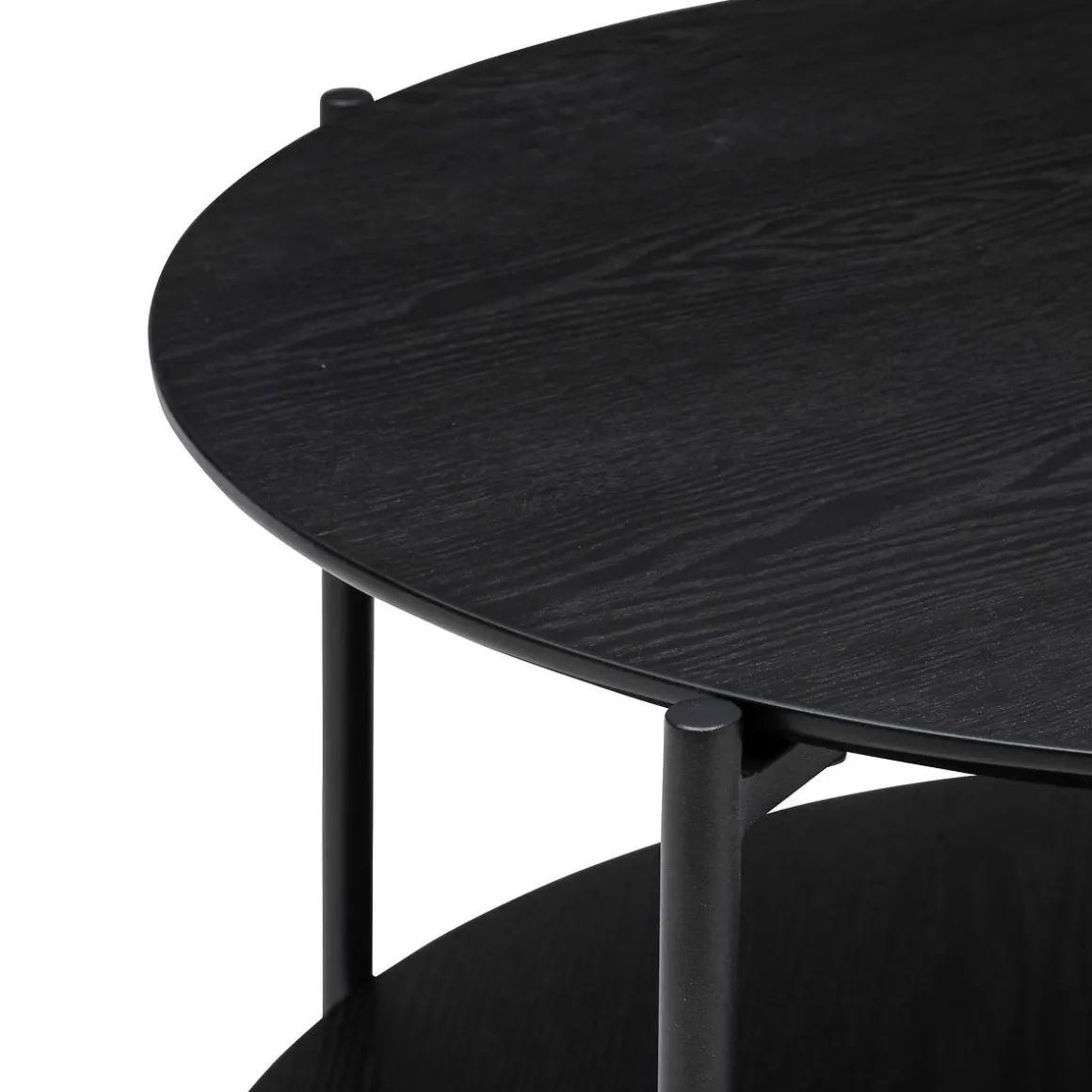 TAVOLINO MOD. KEMI DIAM. CM 63.2 H.52 IN METALLO E MDF NERO in vendita online