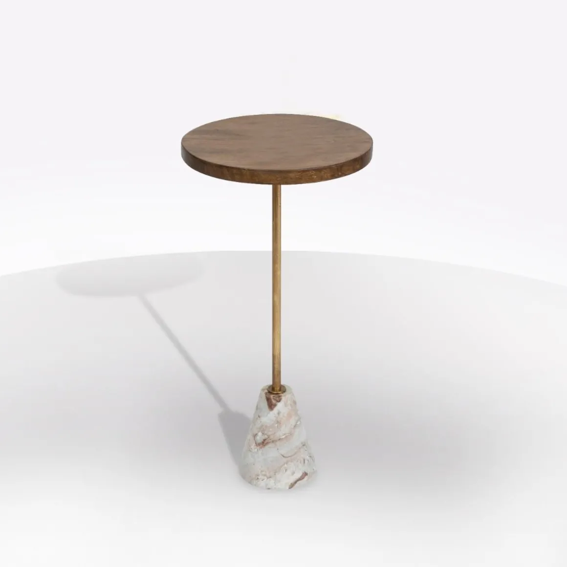 TAVOLINO MOD. NEITH DIAM. CM 35.5 H. 69.5 METALLO/MARMO/LEGNO in vendita online