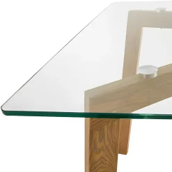 TAVOLINO MOD. TAHO CM 110X60 H.45 IN METALLO E VETRO TEMPERATO in vendita online