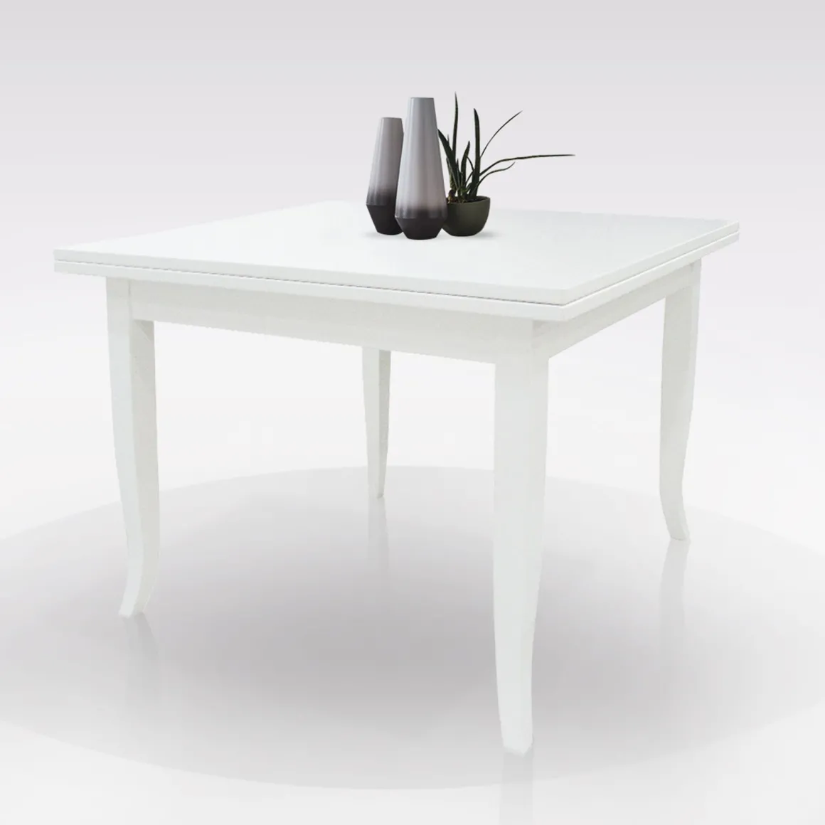 TAVOLO A LIBRO 100X100CM BIANCO PATINATO : vendita online TAVOLO A LIBRO 100X100CM BIANCO PATINATO in offerta