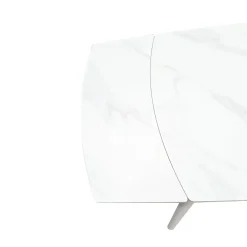 TAVOLO ALL. CHIC ROUND CM 140 METALLO BIANCO E VETRO EFFETTO MARMO BIANCO: vendita online TAVOLO ALL. CHIC ROUND CM 140 METALLO BIANCO E VETRO EFFETTO MARMO BIANCO in offerta