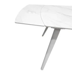 TAVOLO ALL. CHIC ROUND CM 140 METALLO BIANCO E VETRO EFFETTO MARMO BIANCO: vendita online TAVOLO ALL. CHIC ROUND CM 140 METALLO BIANCO E VETRO EFFETTO MARMO BIANCO in offerta