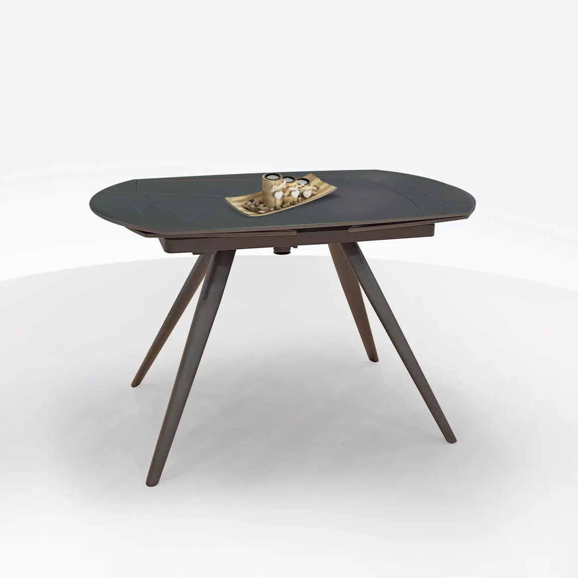 TAVOLO ALL. CHIC VORTEX CM 120X90 METALLO NERO E VETRO IN MARMO CERAMICA: vendita online TAVOLO ALL. CHIC VORTEX CM 120X90 METALLO NERO E VETRO IN MARMO CERAMICA in offerta