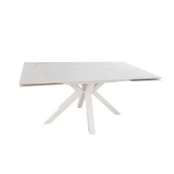 TAVOLO ALL. CM 160X90 METALLO BIANCO E VETRO EFFETTO MARMO: vendita online TAVOLO ALL. CM 160X90 METALLO BIANCO E VETRO EFFETTO MARMO in offerta
