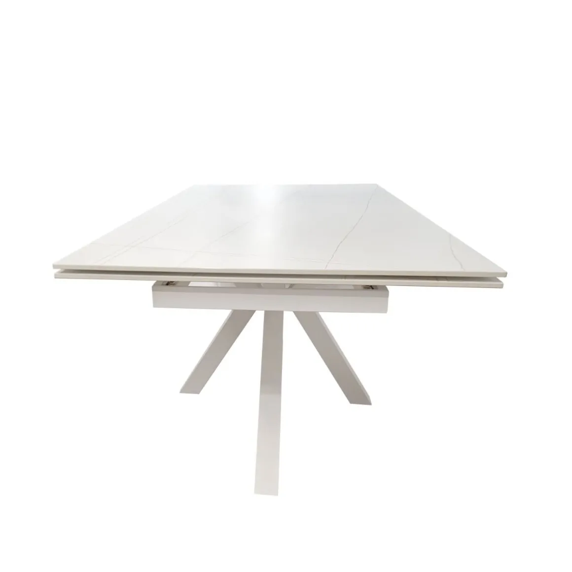 TAVOLO ALL. CM 160X90 METALLO BIANCO E VETRO EFFETTO MARMO: vendita online TAVOLO ALL. CM 160X90 METALLO BIANCO E VETRO EFFETTO MARMO in offerta