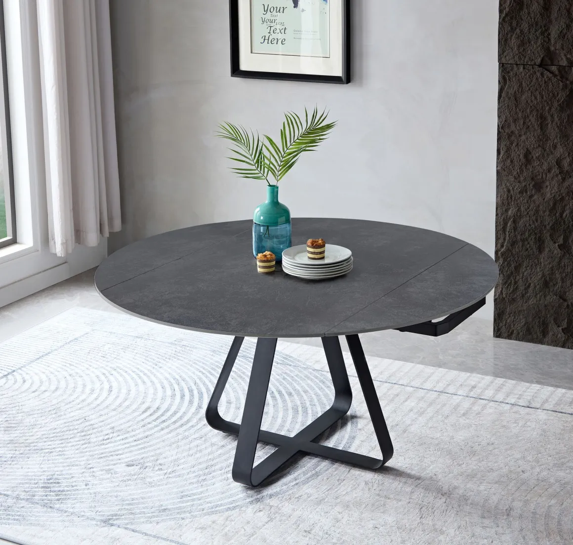 TAVOLO ALL. CM 135X85 METALLO CON PIANO EFFETTO MARMO STONE BLACK: vendita online TAVOLO ALL. CM 135X85 METALLO CON PIANO EFFETTO MARMO STONE BLACK in offerta
