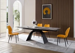 TAVOLO ALL. CM 160X90 METALLO NERO E PIANO EFFETTO MARMO GRIGIO : vendita online TAVOLO ALL. CM 160X90 METALLO NERO E PIANO EFFETTO MARMO GRIGIO in offerta