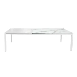 TAVOLO ALL. 160X90 BIANCO E VETRO EFFETTO PIETRA: vendita online TAVOLO ALL. 160X90 BIANCO E VETRO EFFETTO PIETRA in offerta