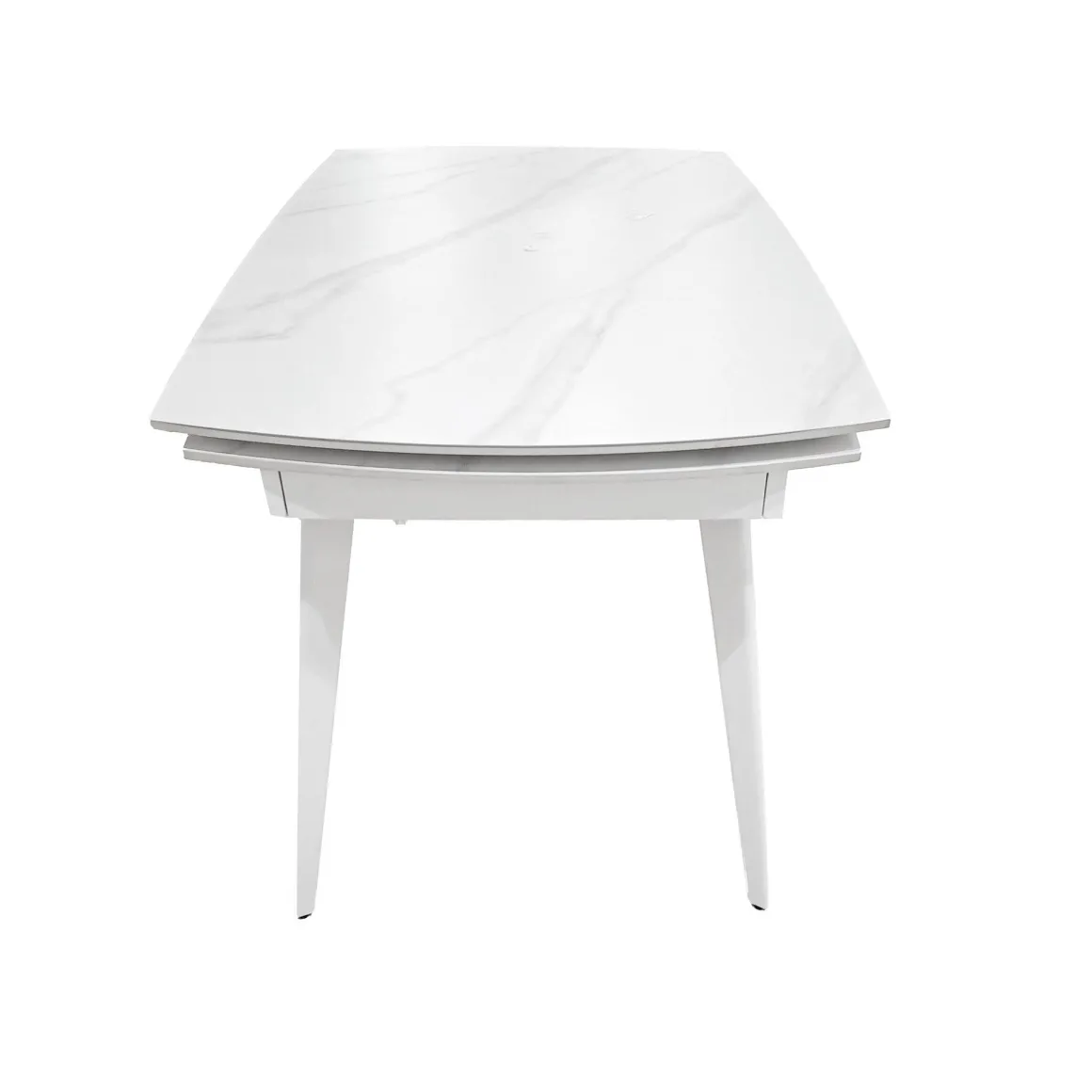 TAVOLO CM 140X80 ALL. METALLO BIANCO E VETRO EFFETTO MARMO: vendita online TAVOLO CM 140X80 ALL. METALLO BIANCO E VETRO EFFETTO MARMO in offerta