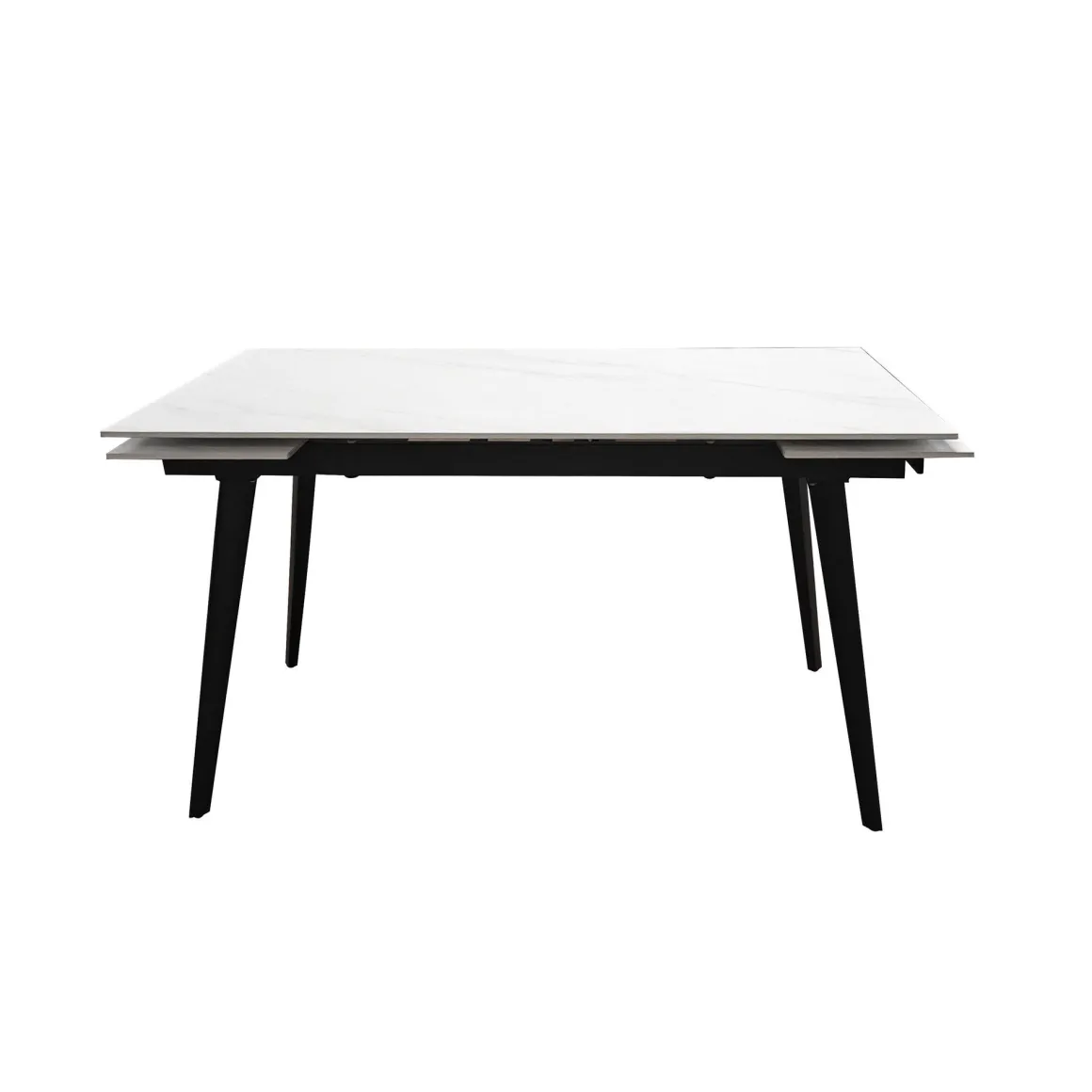 TAVOLO CM 140X80 ALL. METALLO NERO E VETRO EFFETTO MARMO: vendita online TAVOLO CM 140X80 ALL. METALLO NERO E VETRO EFFETTO MARMO in offerta