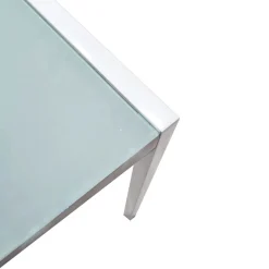 TAVOLO FISSO MOD. EMILY CM 110X70 BIANCO E VETRO TEMPERATO: vendita online TAVOLO FISSO MOD. EMILY CM 110X70 BIANCO E VETRO TEMPERATO in offerta