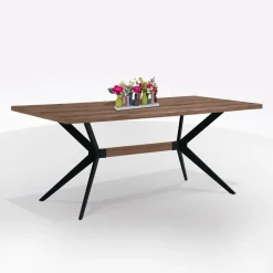 TAVOLO FISSO MOD. MENTORE CM 160X90 METALLO NERO E PIANO MDF: vendita online TAVOLO FISSO MOD. MENTORE CM 160X90 METALLO NERO E PIANO MDF in offerta