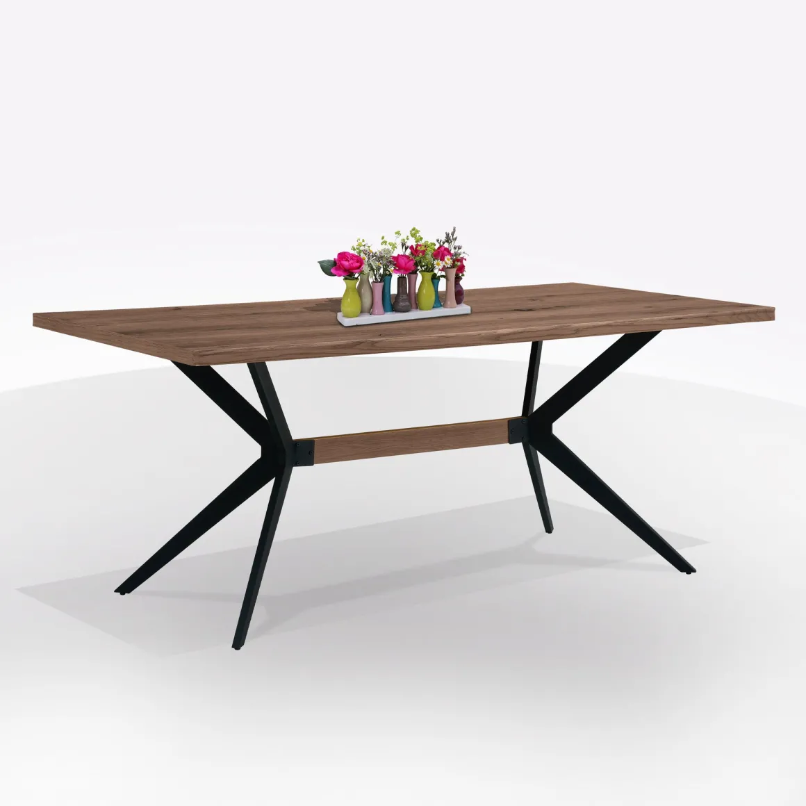 TAVOLO FISSO MOD. MENTORE CM 160X90 METALLO NERO E PIANO MDF: vendita online TAVOLO FISSO MOD. MENTORE CM 160X90 METALLO NERO E PIANO MDF in offerta