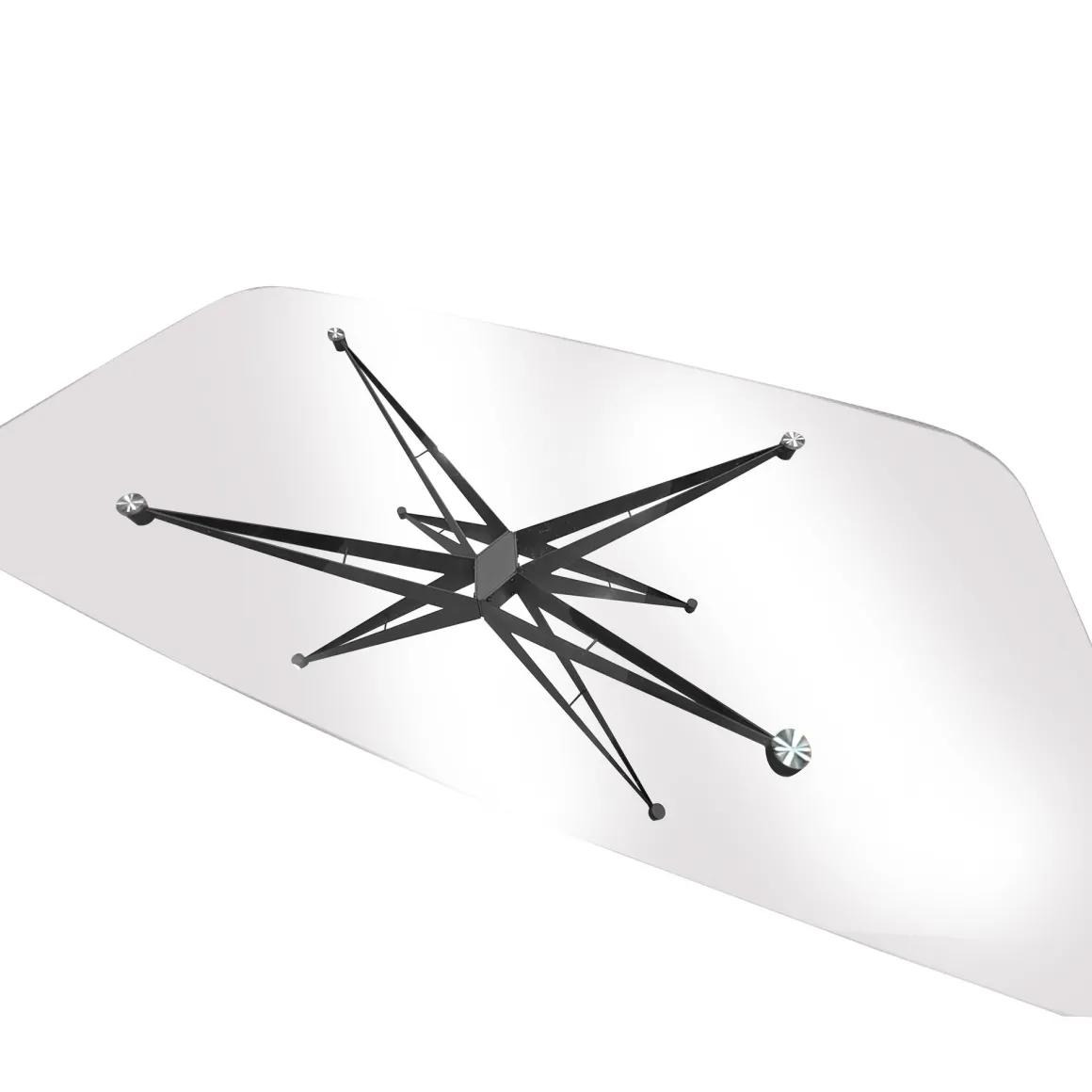 TAVOLO FISSO MOD. SIMONE CM 180X90 METALLO NERO E PIANO IN VETRO: vendita online TAVOLO FISSO MOD. SIMONE CM 180X90 METALLO NERO E PIANO IN VETRO in offerta