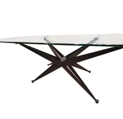 TAVOLO FISSO MOD. SIMONE CM 180X90 METALLO NERO E PIANO IN VETRO: vendita online TAVOLO FISSO MOD. SIMONE CM 180X90 METALLO NERO E PIANO IN VETRO in offerta