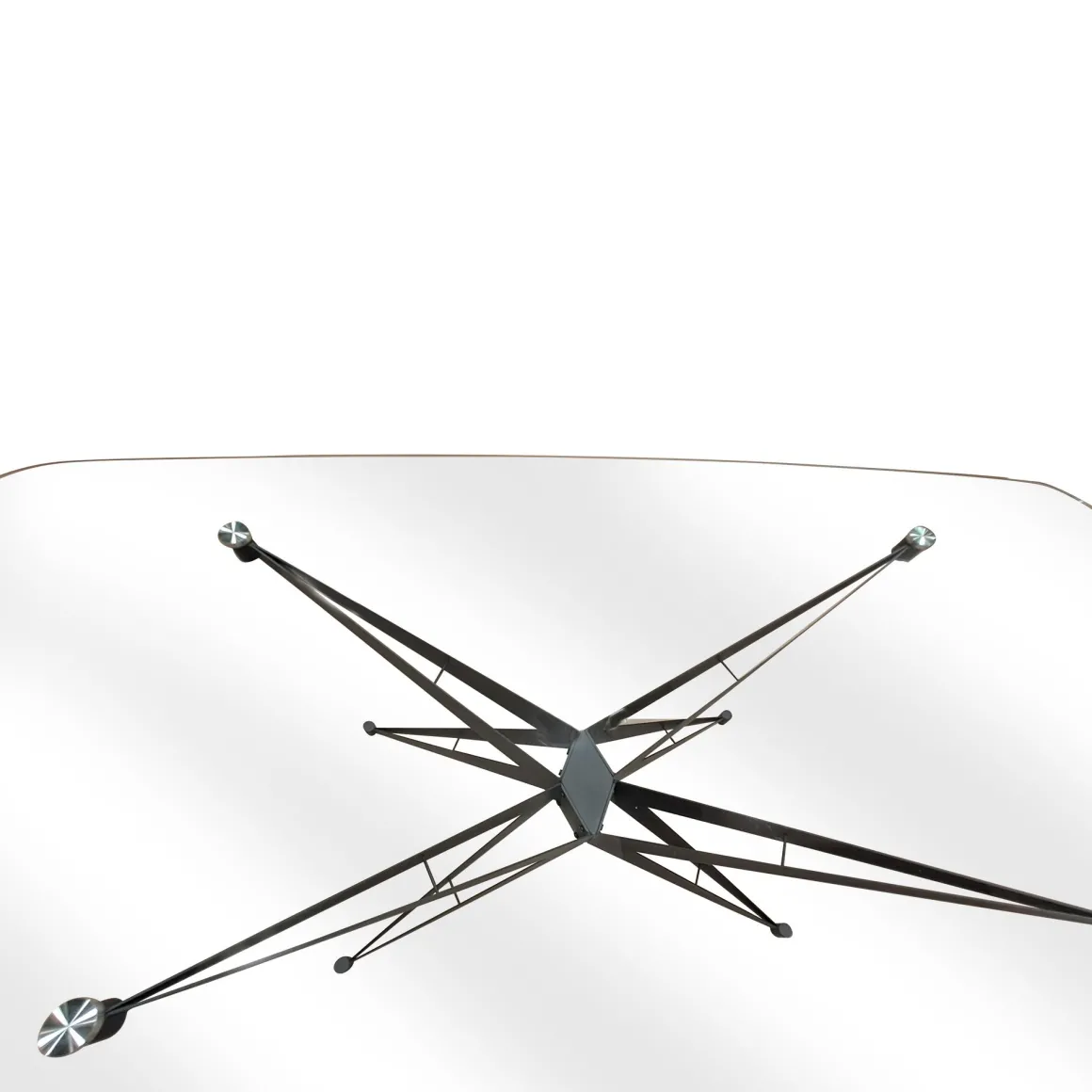 TAVOLO FISSO MOD. SIMONE CM 180X90 METALLO NERO E PIANO IN VETRO: vendita online TAVOLO FISSO MOD. SIMONE CM 180X90 METALLO NERO E PIANO IN VETRO in offerta