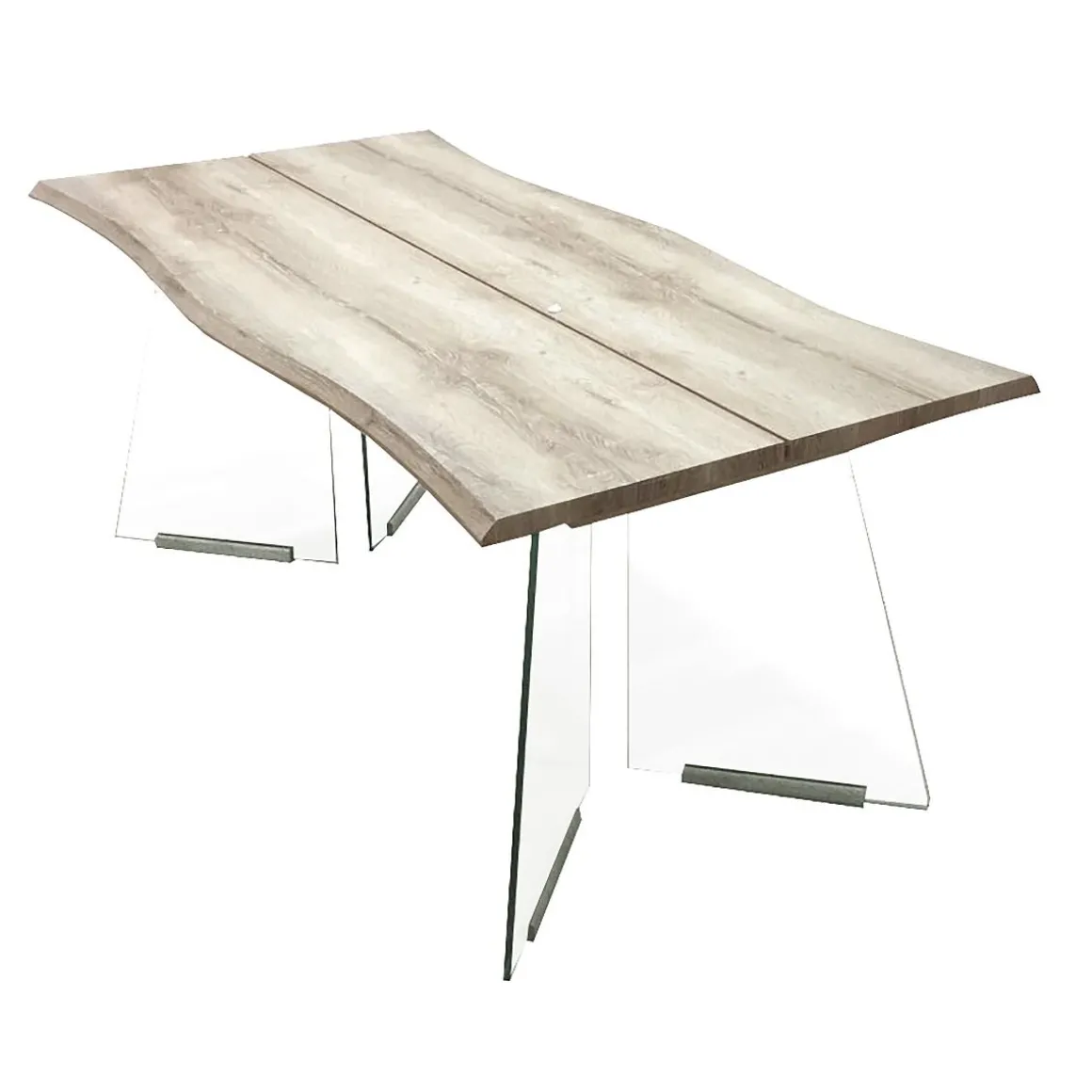 TAVOLO FISSO 180X90 ROVERE E VETRO TEMPERATO: vendita online TAVOLO FISSO 180X90 ROVERE E VETRO TEMPERATO in offerta