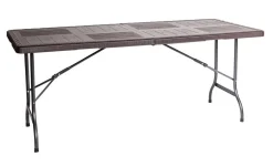 Tavolo in plastica marrone effetto rattan: arredo giardino