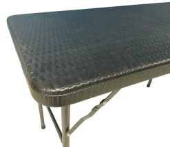 Tavolo rettangolare in metallo nero da giardino