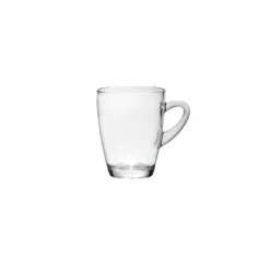 TAZZA MUG CON MANICO IN VETRO MOD. DOMINO 23CL TRASPARENTE