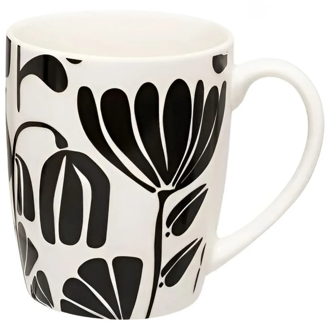 TAZZA TWISTED LIME IN PORCELLANA CON MANICO 37CL BIANCA E NERA