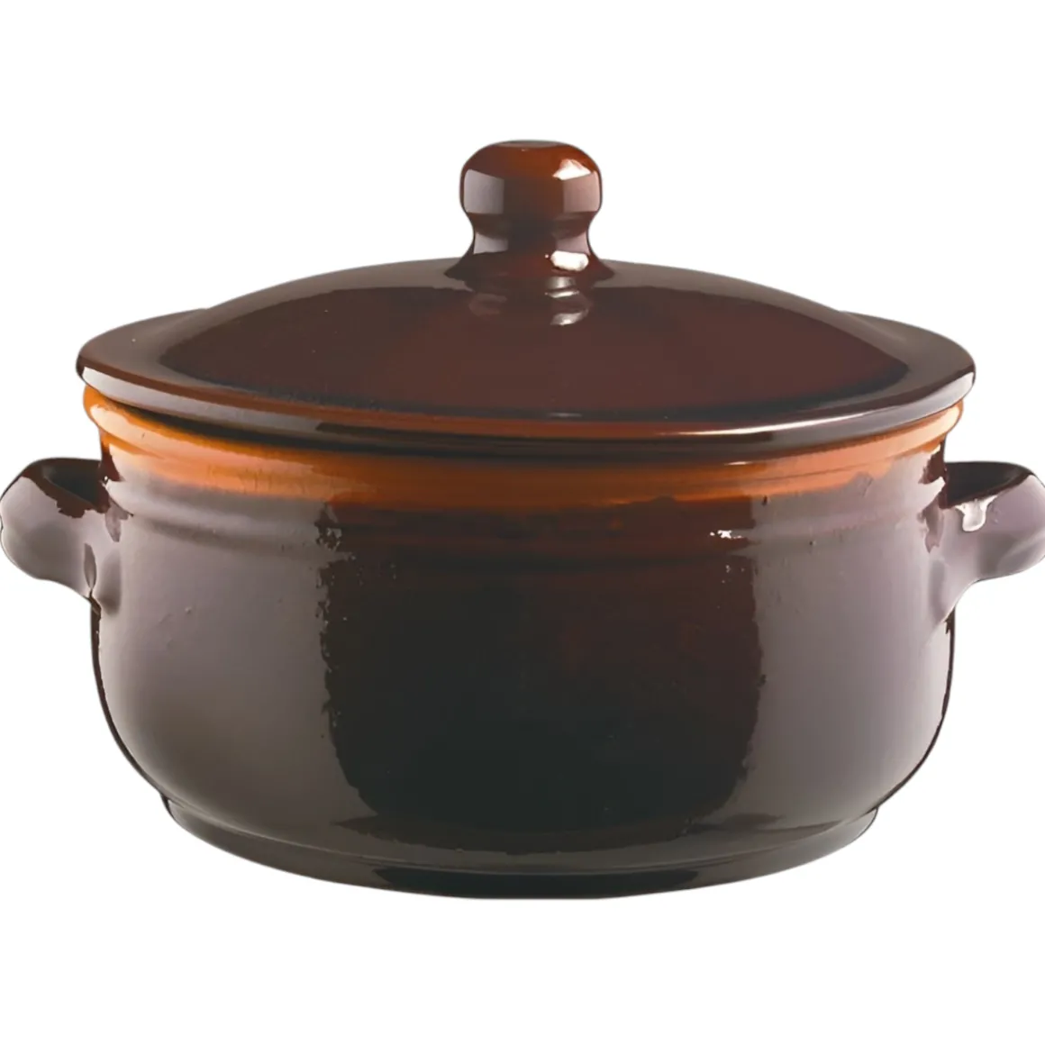 TEGAME 2 MANICI LINEA BRUNA IN TERRACOTTA DIAM. 35CM