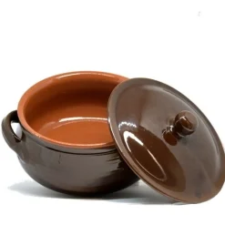 TEGAME 2 MANICI LINEA BRUNA IN TERRACOTTA DIAM. 35CM