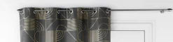 TENDA CON OCCHIELLI POLIESTERE METALIZATO LINEOR ANTRACITE/ORO 140X280CM: vendita online TENDA CON OCCHIELLI POLIESTERE METALIZATO LINEOR ANTRACITE/ORO 140X280CM in offerta