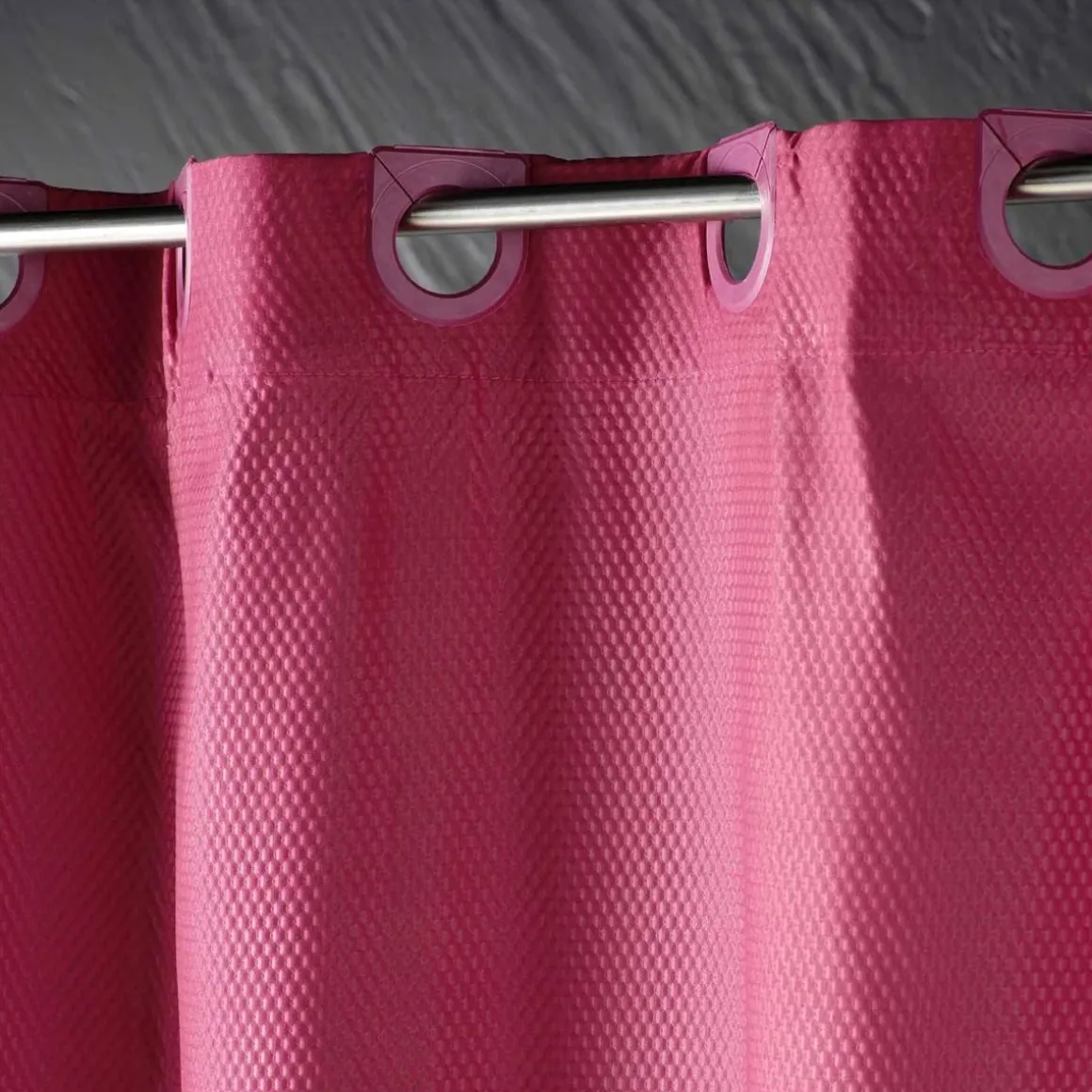 TENDA DA DOCCIA DOTTY CON OCCHIELLI A CLIP CM 180X200 LAMPONE