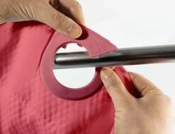 TENDA DA DOCCIA DOTTY CON OCCHIELLI A CLIP CM 180X200 LAMPONE