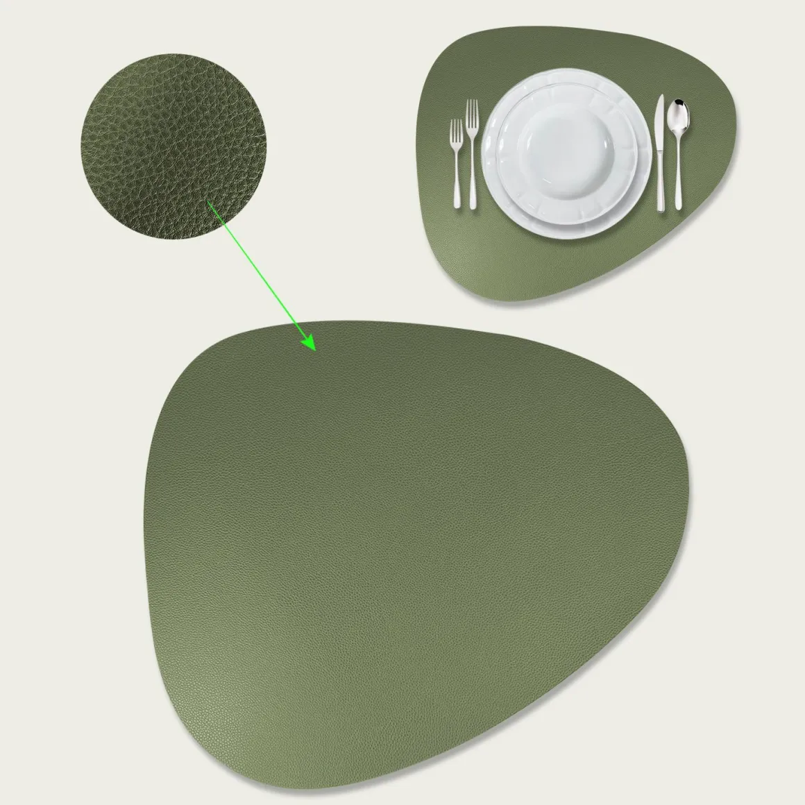 TOVAGLIETTA STONDATA IN SIMILPELLE 45X37 CM VERDE : vendita online TOVAGLIETTA STONDATA IN SIMILPELLE 45X37 CM VERDE in offerta
