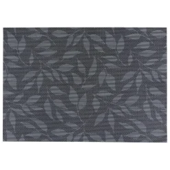 TOVAGLIETTA ALICE IN PVC 50X35CM NERA CON DECORO FOGLIE: vendita online TOVAGLIETTA ALICE IN PVC 50X35CM NERA CON DECORO FOGLIE in offerta
