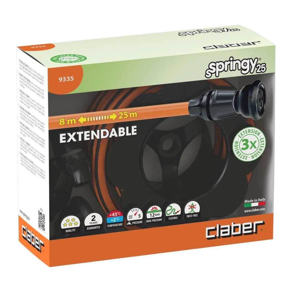 Tubo estensibile per giardinaggio 25mt: modello springy