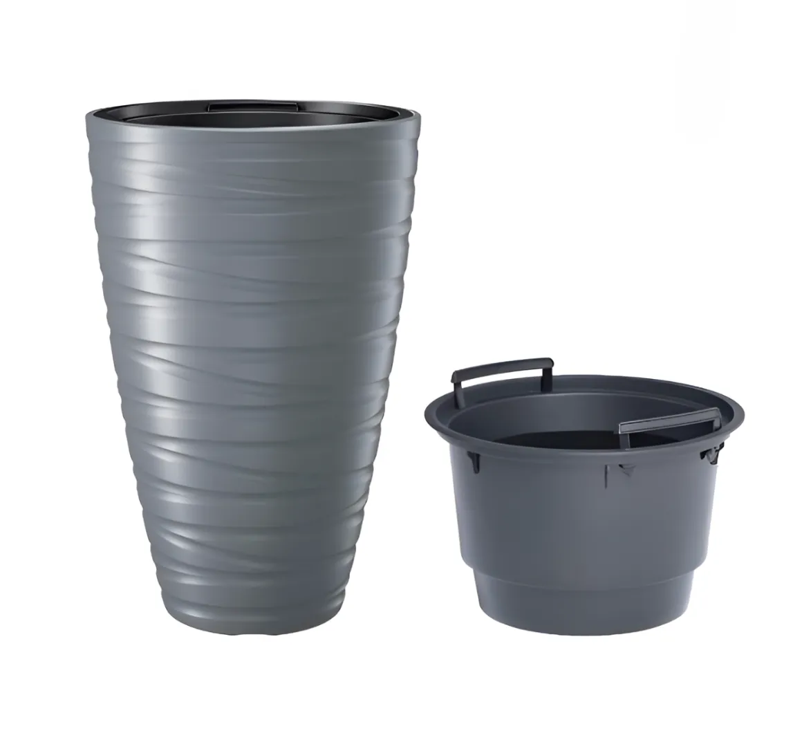 Vaso alto con inserti 40cm: modello maze stone grey