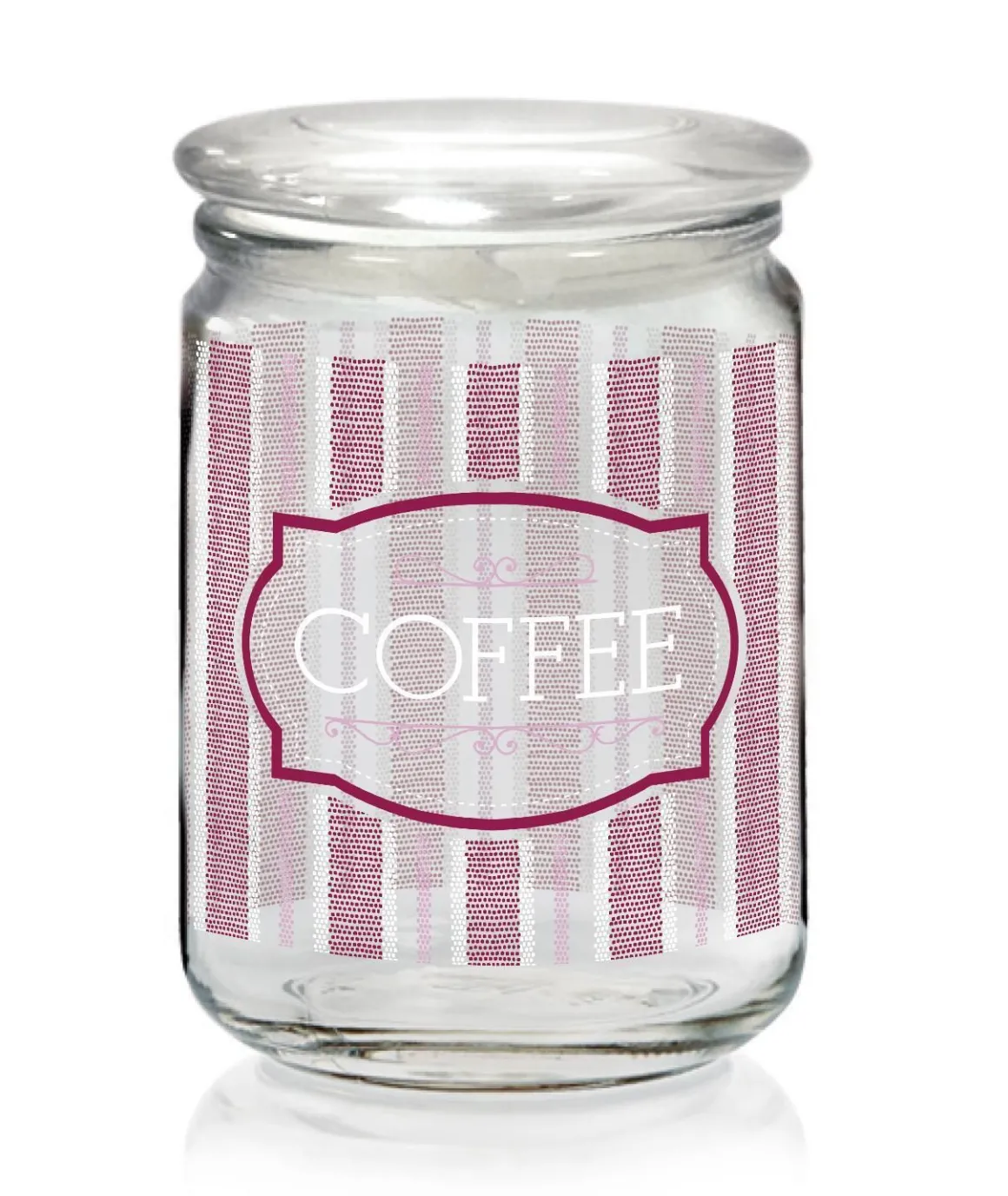 VASO 800 IN VETRO TRASPARENTE DEC. CANVAS ROSSO COFFEE CA