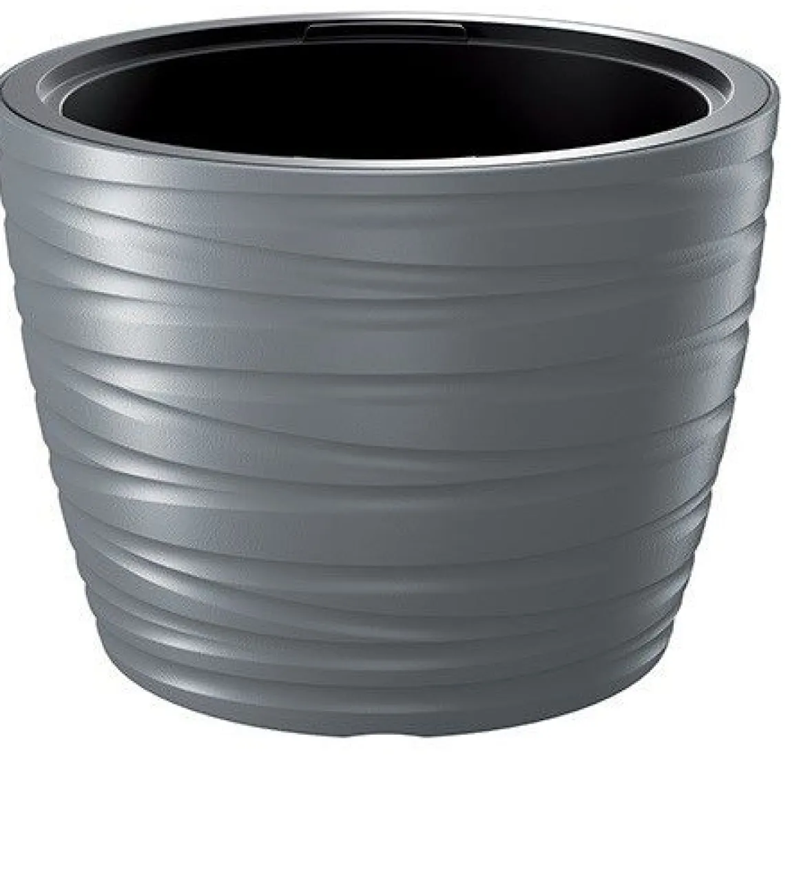 Vaso rotondo grigio con inserti per fiori: modello maze