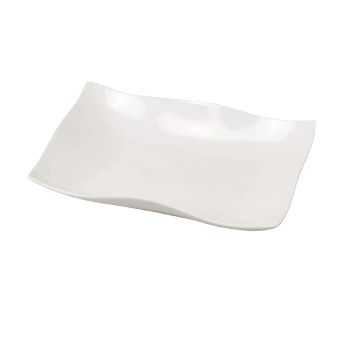 VASSOIO FONDO IN PORCELLANA LINEA HELTON 18.5X13CM BIANCO