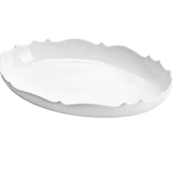 VASSOIO OVALE IN PORCELLANA LINEA ARYA 35X23CM BIANCO