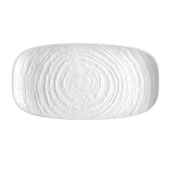 VASSOIO RETTANGOLARE PORCELLANA LINEA WALL 36X19CM BIANCO