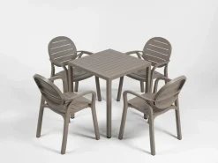 Vendita online di NARDI OUTDOOR - TAVOLO FISSO CUBE 70X70 CM ALLUMINIO TORTORA