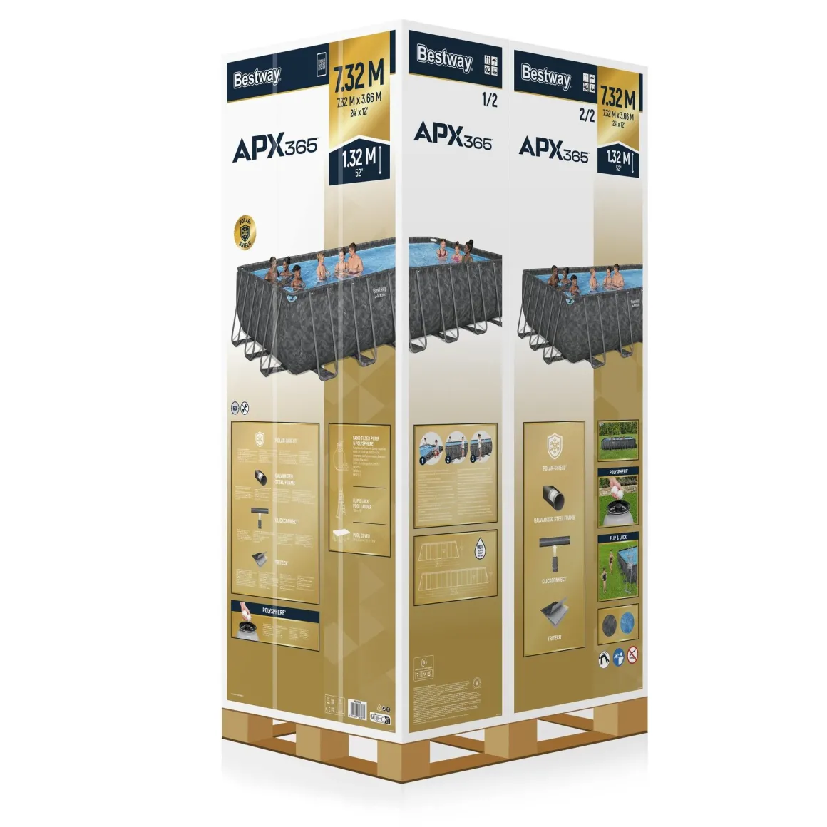 Vendita online di BESTWAY - PISCINA APX 365 732X366 H. 132CM 30045LT