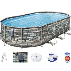 Vendita online di BESTWAY - PISCINA POWER STEEL COMFORT JET 610X366 H. 122CM 20241LT