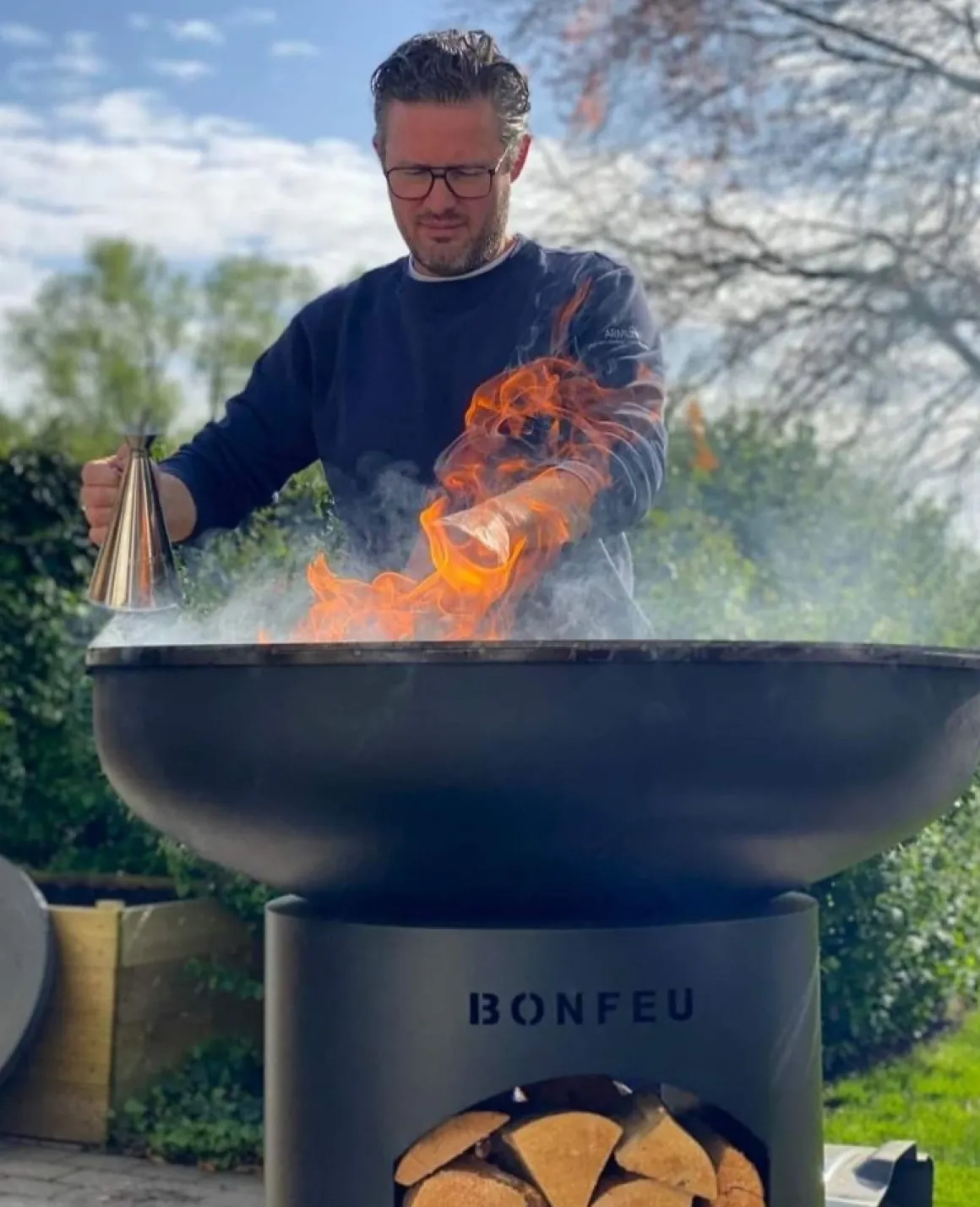 Vendita online di BONFEU - BONBIZA APERTO CM 100X80 ACCIAIO ANTRACITE
