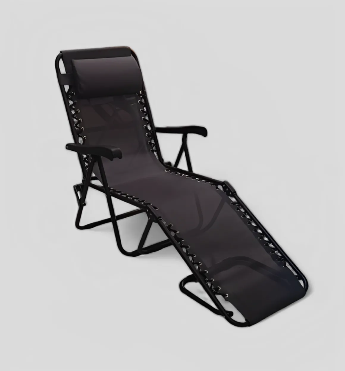 Vendita online di BRANDINA LOUNGER PIEGHEVOLE NERO E TEXTILENE ANTRACITE