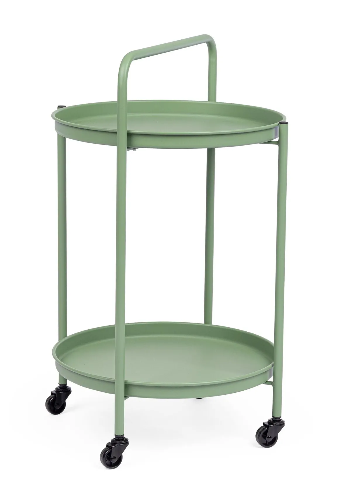 Vendita online di CARRELLO AUSTIN DIAM. CM 44.5 H.70 METALLO VERDE FOGLIA OPACO