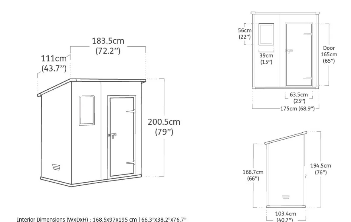 Vendita online di CASETTA MANOR PENT CM 183,5X111 H.200 GRIGIO CHIARO E BIANCO