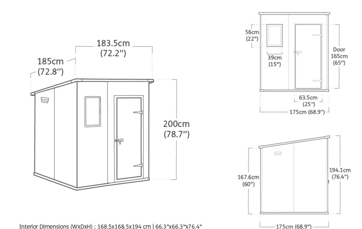 Vendita online di CASETTA MANOR PENT CM 183,5X185 H.200,6 GRIGIO CHIARO E BIANCO